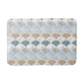 beach aqua blue white marble pastel mermaid scales badmat (Voorkant)