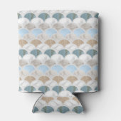 beach aqua blue white marble pastel mermaid scales blikjeskoeler (Achterkant)