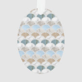 beach aqua blue white marble pastel mermaid scales ornament (achterkant)