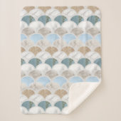 beach aqua blue white marble pastel mermaid scales sherpa deken (Voorkant)