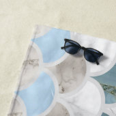 beach aqua blue white marble pastel mermaid scales strandlaken (In situ)
