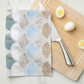 beach aqua blue white marble pastel mermaid scales theedoek (Quarter Fold)