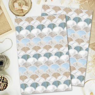beach aqua blue white marble pastel mermaid scales tissuepapier