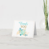 Beach Aqua en Gold Bedankt voor uw kaartenhuis (Voorkant)