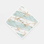 Beach Aqua Mint Starfish Stripes Wedding Servet (Hoek)