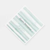 Beach Aqua Mint Stripes Verjaardag Servet (Hoek)