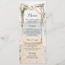 Beach Arbor Bruiloft Menu Kaart