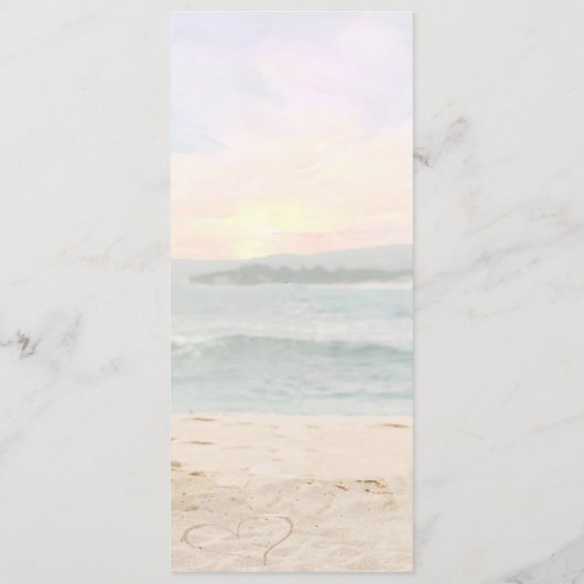 Beach Arbor Bruiloft Menu Kaart (Achterkant)