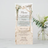 Beach Arbor Bruiloft Menu Kaart (Staand voorkant)