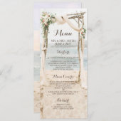 Beach Arbor Bruiloft Menu Kaart (Voorkant / Achterkant)