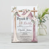 Beach Arbor Brunch & Bubble Vrijgezellenfeest Kaart (Staand voorkant)