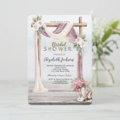 Beach Arbor Cowboy Boots Hat Bridal Shower Kaart (Staand voorkant)