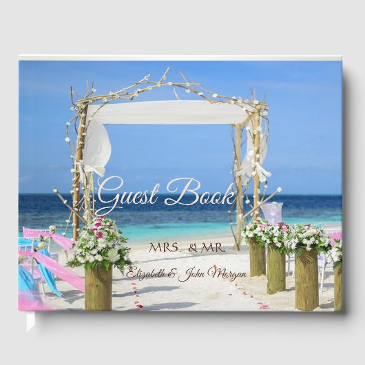 Beach Arbor Floral Wedding Gastenboek (Voorkant)
