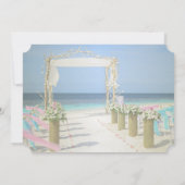 Beach Arbor Floral Wedding Invitation Kaart (Achterkant)