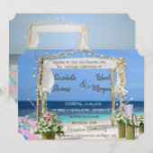 Beach Arbor Floral Wedding Invitation Kaart (Voorkant / Achterkant)