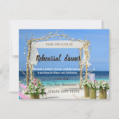 Beach Arbor Floral Wedding Rehearsal Dinner Kaart (Voorkant)