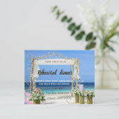 Beach Arbor Floral Wedding Rehearsal Dinner Kaart (Staand voorkant)