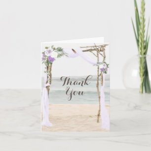 Beach Arbor Lavendel bruiloft dank u kaart