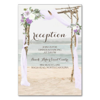 Beach Arbor Lavendel Bruiloft Receptie Kaart