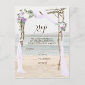 Beach Arbor Lavendel Bruiloft RSVP Briefkaart (Voorkant)
