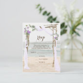 Beach Arbor Lavendel Bruiloft RSVP Briefkaart (Staand voorkant)