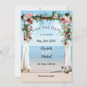 Beach Arbor Photo Wedding Save the Date Kaart (Voorkant)