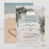 Beach Arbor Roos Tropical Leaves Sunset Weduwen in Kaart (Voorkant / Achterkant)