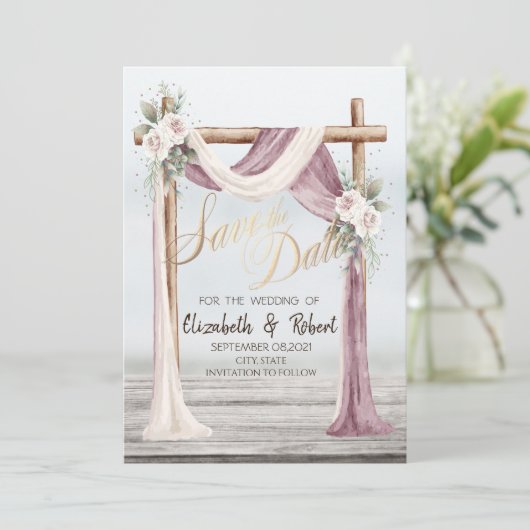 Beach Arbor Save the Date (Staand voorkant)