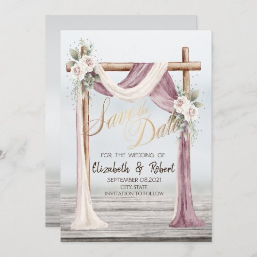 Beach Arbor Save the Date (Voorkant / Achterkant)