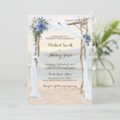 Beach Arbor Sunset Blue Orchid Weddenschap Kaart (Staand voorkant)