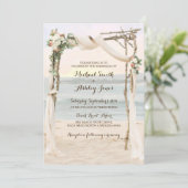 Beach Arbor Sunset bruiloft uitnodiging (Staand voorkant)