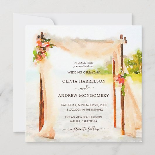 Beach Arbor Waterverf Kaart (Voorkant)