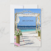 Beach Arbor Wedding Floral Reception Kaart (Voorkant)