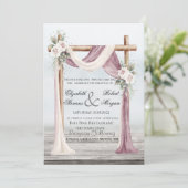 Beach Arbor Wedding Invitation Kaart (Staand voorkant)