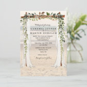 Beach Arbor Wedding Invitation Kaart (Staand voorkant)