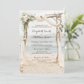 Beach Arbor Wedding Invitation Kaart (Staand voorkant)