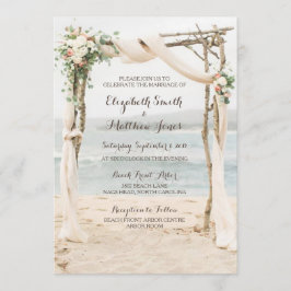 Beach Arbor Wedding Invitation Kaart