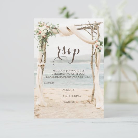 Beach Arbor Wedding RSVP (Staand voorkant)