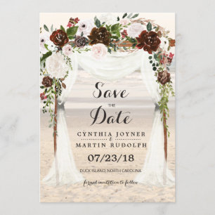 Beach Arbor Wedding Save the Date Invitation Kaart