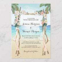 Beach Arbor Wood Arch Floral Tropical Wedding