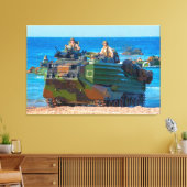 BEACH ARMOR - Amphibious Vehicle 32x48 asbest Canvas Afdruk (Insitu (Woonkamer))