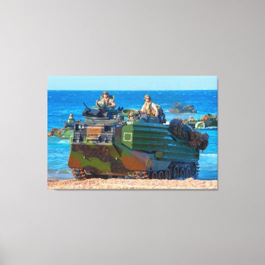 BEACH ARMOR - Amphibious Vehicle 32x48 asbest Canvas Afdruk (Voorkant)