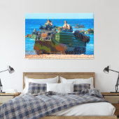 BEACH ARMOR - Amphibious Vehicle 32x48 asbest Canvas Afdruk (Insitu (Slaapkamer))
