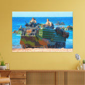 BEACH ARMOR - Amphibious vehicle 40x60 Canvas Afdruk (Insitu (Woonkamer))