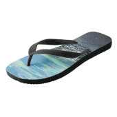 Beach Art Abstracte Oceaan Zee Blauw Grijs Blauwgr Teenslippers (Schuin)