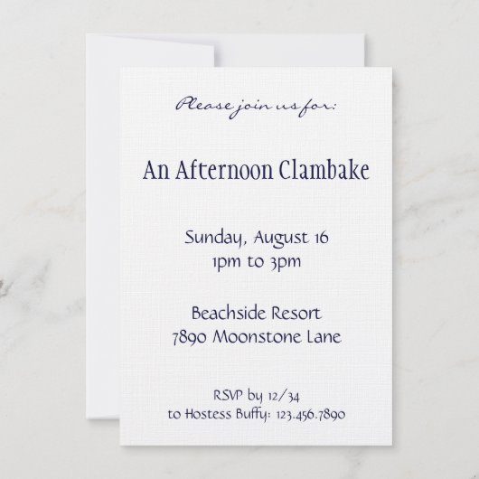 Beach Art Custom Invitations Kaart (Achterkant)