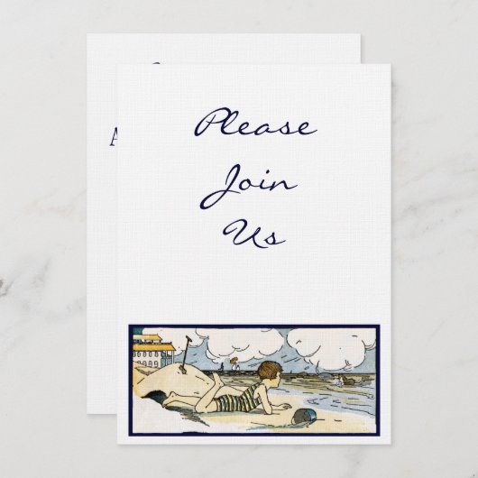  Beach Art Custom Invitations Kaart (Voorkant / Achterkant)