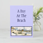 Beach Art Custom Invitations Kaart (Staand voorkant)
