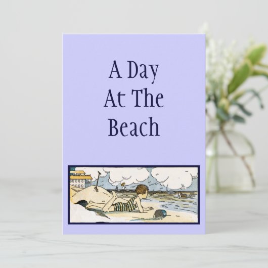  Beach Art Custom Invitations Kaart (Staand voorkant)