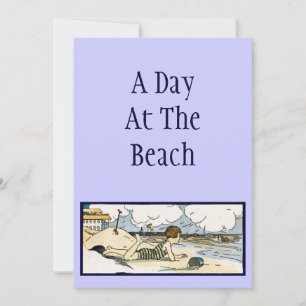 Beach Art Custom Invitations Kaart